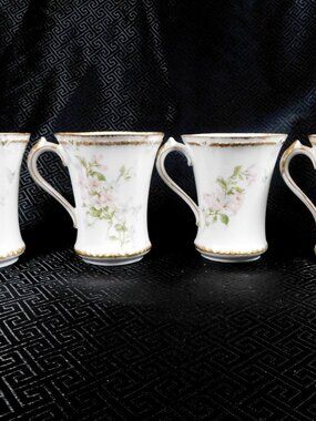 Lot of Four Limoges Gerard, Dufraisseix & Abbot Chocolate Cups # 23823